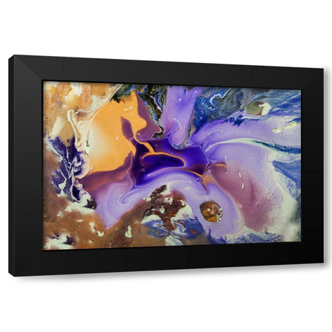 Fluid Acrylic Galactic Portal Black Modern Wood Framed Art Print with Double Matting by Jenny Rainbow Fine Art