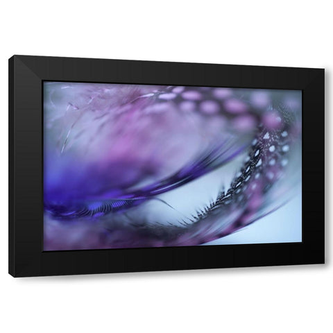 Angel Flight  Series Macrocosm Dance Black Modern Wood Framed Art Print by Jenny Rainbow Fine Art