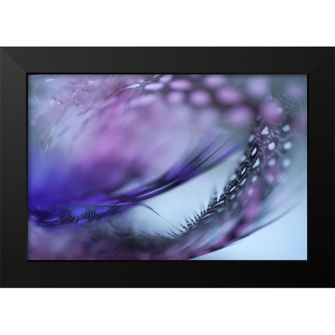 Angel Flight  Series Macrocosm Dance Black Modern Wood Framed Art Print by Jenny Rainbow Fine Art