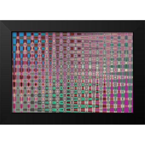 Geometric Abstract Black Modern Wood Framed Art Print by Jenny Rainbow Fine Art