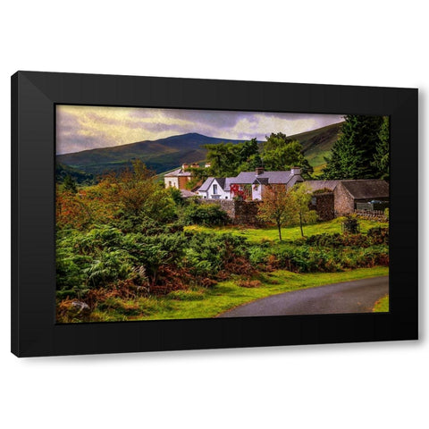 Lovely Homestead in Wicklow Black Modern Wood Framed Art Print with Double Matting by Jenny Rainbow Fine Art