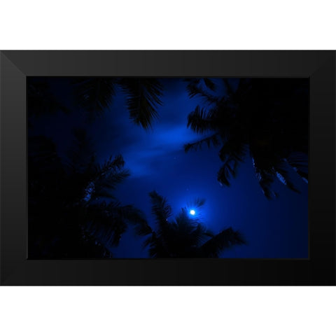 Magic of the Night Sky Black Modern Wood Framed Art Print by Jenny Rainbow Fine Art