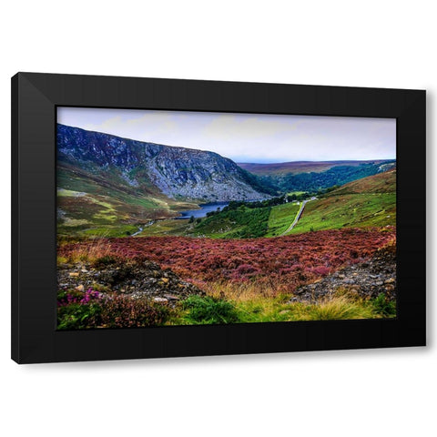 Multicolored Carpet of Wicklow Hills Black Modern Wood Framed Art Print with Double Matting by Jenny Rainbow Fine Art
