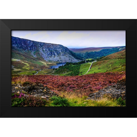 Multicolored Carpet of Wicklow Hills Black Modern Wood Framed Art Print by Jenny Rainbow Fine Art