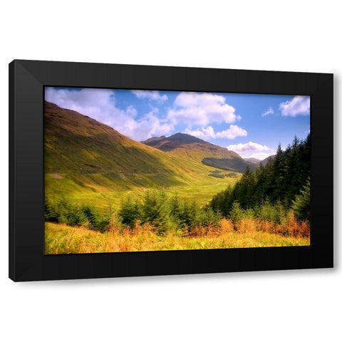 Peaceful Sunny Day in Scotland Mountains Black Modern Wood Framed Art Print with Double Matting by Jenny Rainbow Fine Art