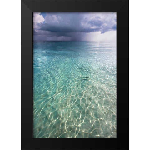 Somewhere is Rainy Black Modern Wood Framed Art Print by Jenny Rainbow Fine Art