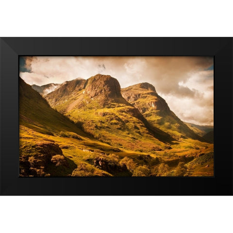 Three Sisters of Glencoe Black Modern Wood Framed Art Print by Jenny Rainbow Fine Art