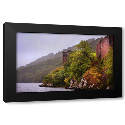 Urquhart Castle at Loch Ness Black Modern Wood Framed Art Print with Double Matting by Jenny Rainbow Fine Art