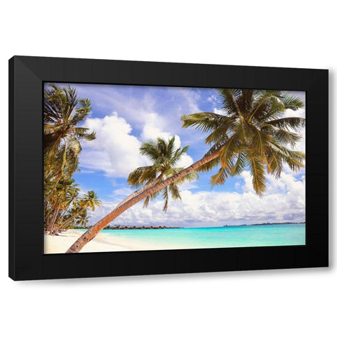 Whispering Palms Black Modern Wood Framed Art Print by Jenny Rainbow Fine Art