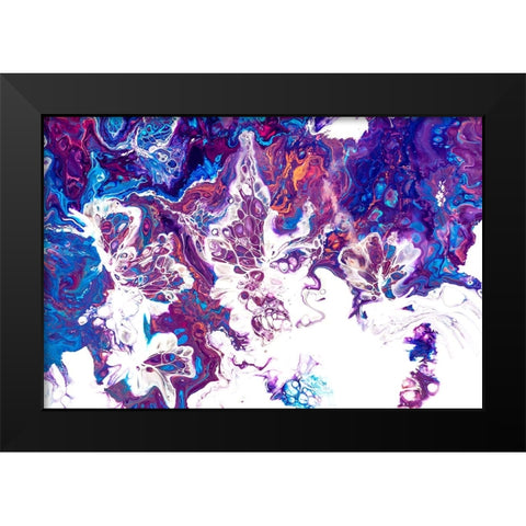 Fluid Acrylic Arabian Fairytales 1 Black Modern Wood Framed Art Print by Jenny Rainbow Fine Art