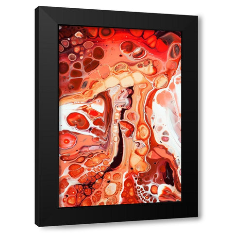 Fluid Acrylic Coral Reefs 2 Black Modern Wood Framed Art Print by Jenny Rainbow Fine Art