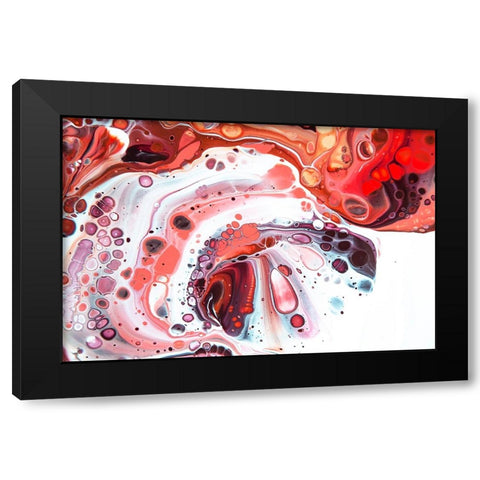 Fluid Acrylic Coral Reefs Black Modern Wood Framed Art Print with Double Matting by Jenny Rainbow Fine Art