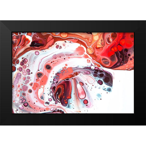 Fluid Acrylic Coral Reefs Black Modern Wood Framed Art Print by Jenny Rainbow Fine Art