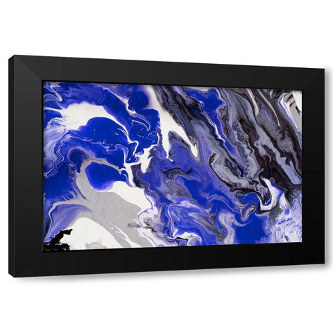 Fluid Acrylic The Rivers Of Babylon Black Modern Wood Framed Art Print with Double Matting by Jenny Rainbow Fine Art