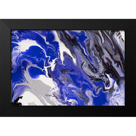 Fluid Acrylic The Rivers Of Babylon Black Modern Wood Framed Art Print by Jenny Rainbow Fine Art