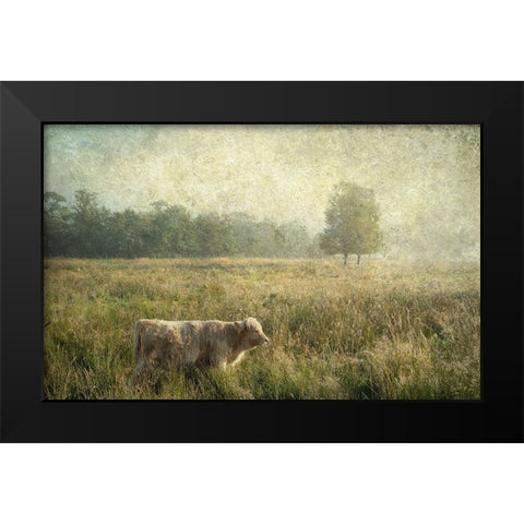Little Highlander Black Modern Wood Framed Art Print by Jenny Rainbow Fine Art