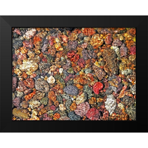 River Rocks Black Modern Wood Framed Art Print by Schell, Jennie Marie