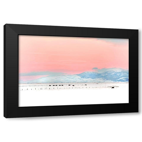 Montana Winter Sunset Black Modern Wood Framed Art Print with Double Matting by Schell, Jennie Marie