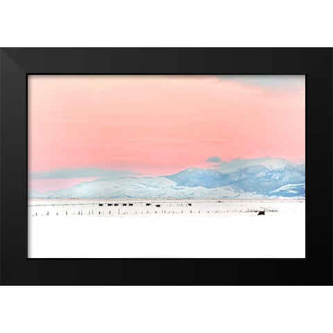 Montana Winter Sunset Black Modern Wood Framed Art Print by Schell, Jennie Marie