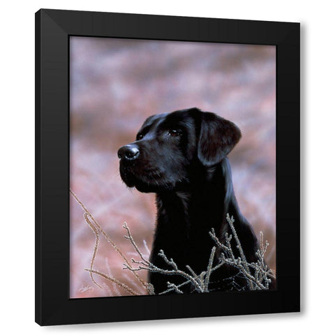 Js75-B Black Modern Wood Framed Art Print with Double Matting by Silver, John