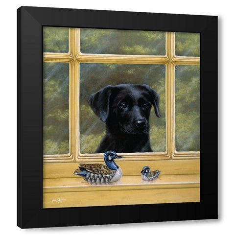 Js43-D Black Modern Wood Framed Art Print with Double Matting by Silver, John