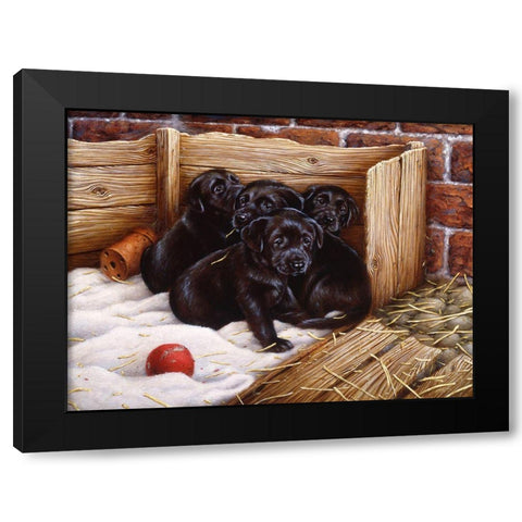 Js67-A Black Modern Wood Framed Art Print with Double Matting by Silver, John