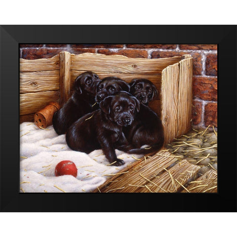 Js67-A Black Modern Wood Framed Art Print by Silver, John