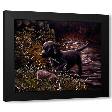 Js23-B Black Modern Wood Framed Art Print with Double Matting by Silver, John