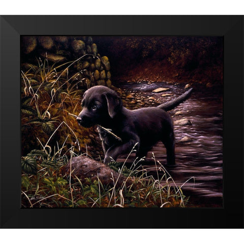 Js23-B Black Modern Wood Framed Art Print by Silver, John