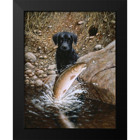 Js56-D Black Modern Wood Framed Art Print by Silver, John