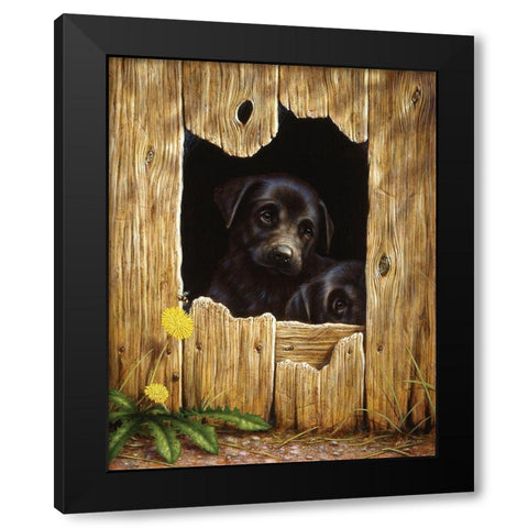 Js62-C Black Modern Wood Framed Art Print with Double Matting by Silver, John