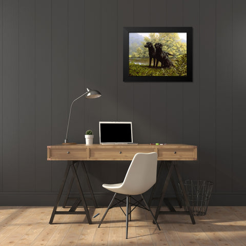 Js19-D Black Modern Wood Framed Art Print by Silver, John