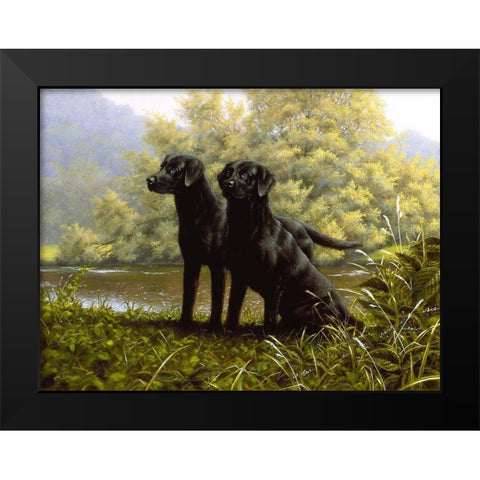 Js19-D Black Modern Wood Framed Art Print by Silver, John