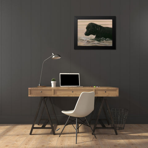 3 Black Modern Wood Framed Art Print by Silver, John