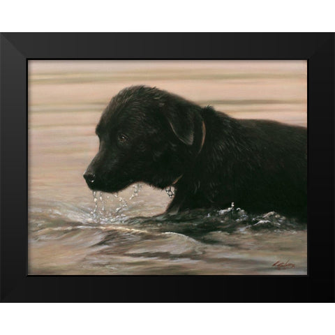 3 Black Modern Wood Framed Art Print by Silver, John