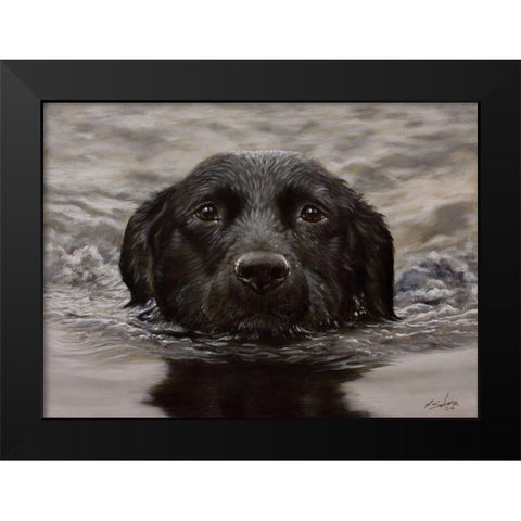 D076 Black Modern Wood Framed Art Print by Silver, John
