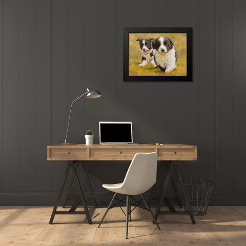 135 Black Modern Wood Framed Art Print by Silver, John