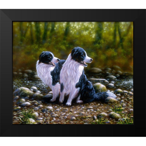Js88-A Black Modern Wood Framed Art Print by Silver, John