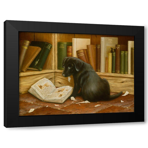 Js122-A Black Modern Wood Framed Art Print by Silver, John