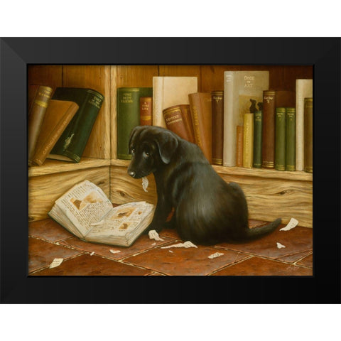 Js122-A Black Modern Wood Framed Art Print by Silver, John