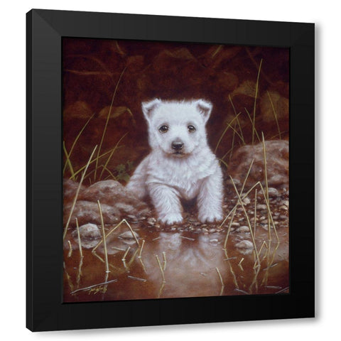 Js116-A Black Modern Wood Framed Art Print with Double Matting by Silver, John