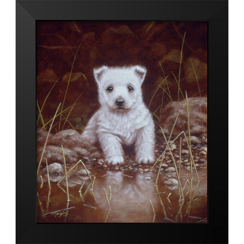 Js116-A Black Modern Wood Framed Art Print by Silver, John