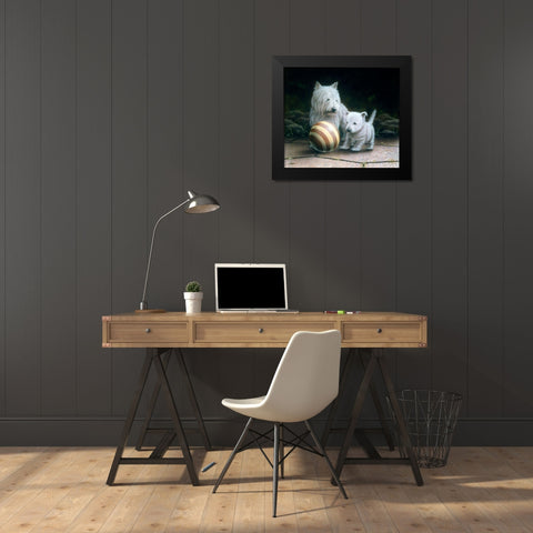 Js103-A Black Modern Wood Framed Art Print by Silver, John