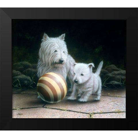 Js103-A Black Modern Wood Framed Art Print by Silver, John