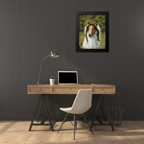 Js89-A Black Modern Wood Framed Art Print by Silver, John