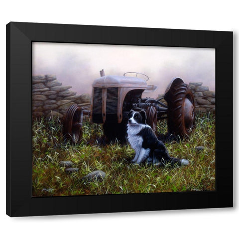 Js93-A Black Modern Wood Framed Art Print by Silver, John