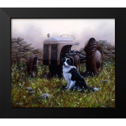 Js93-A Black Modern Wood Framed Art Print by Silver, John