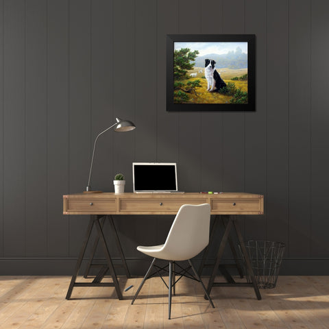 Js80-C Black Modern Wood Framed Art Print by Silver, John