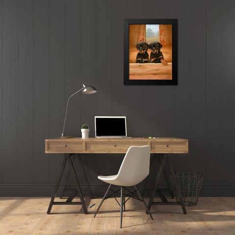 Jsm22- B Black Modern Wood Framed Art Print by Silver, John