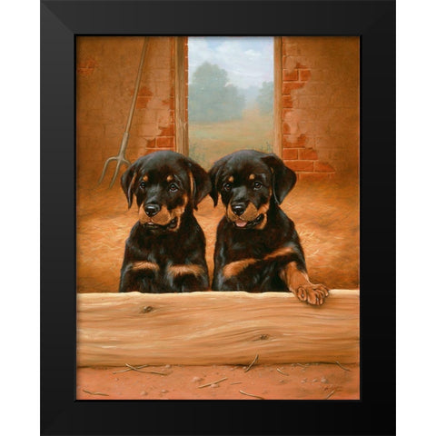 Jsm22- B Black Modern Wood Framed Art Print by Silver, John